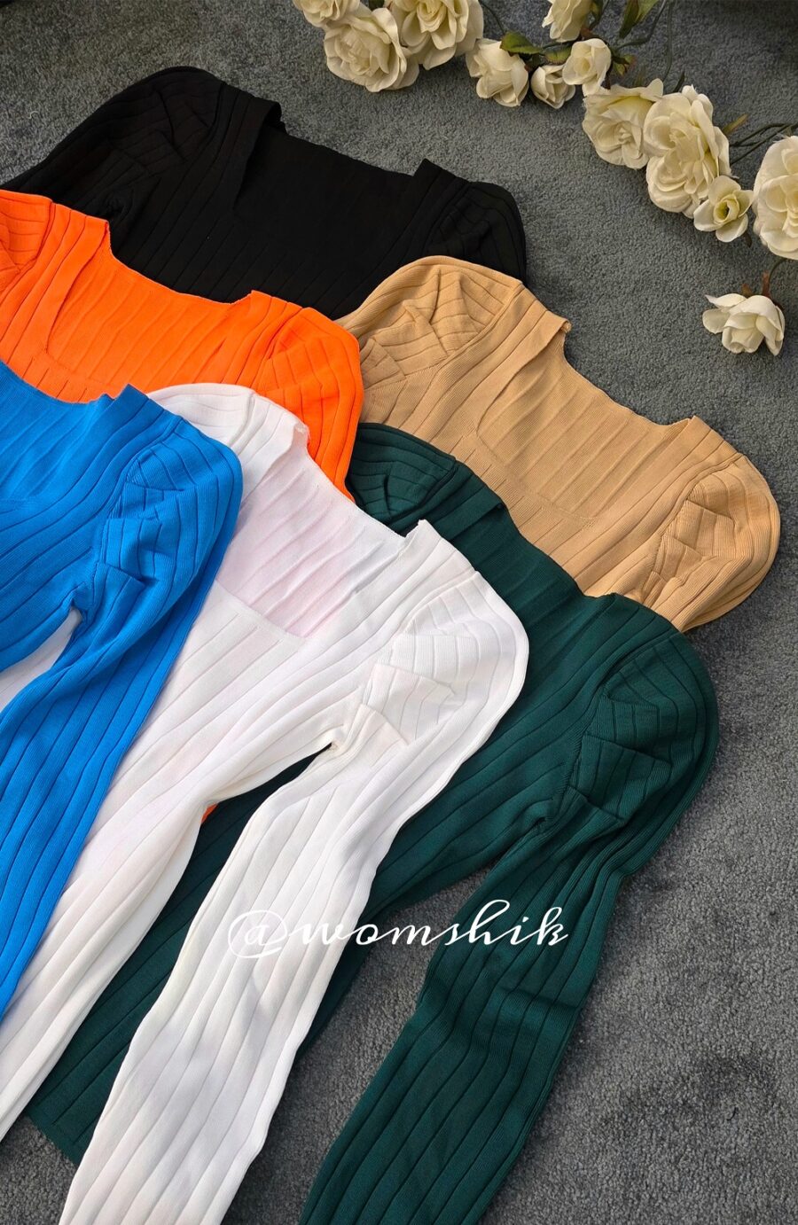 بلوز یقه خشتی میله ای کد 1125