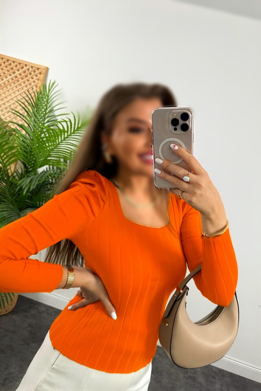 بلوز یقه خشتی میله ای کد 1125