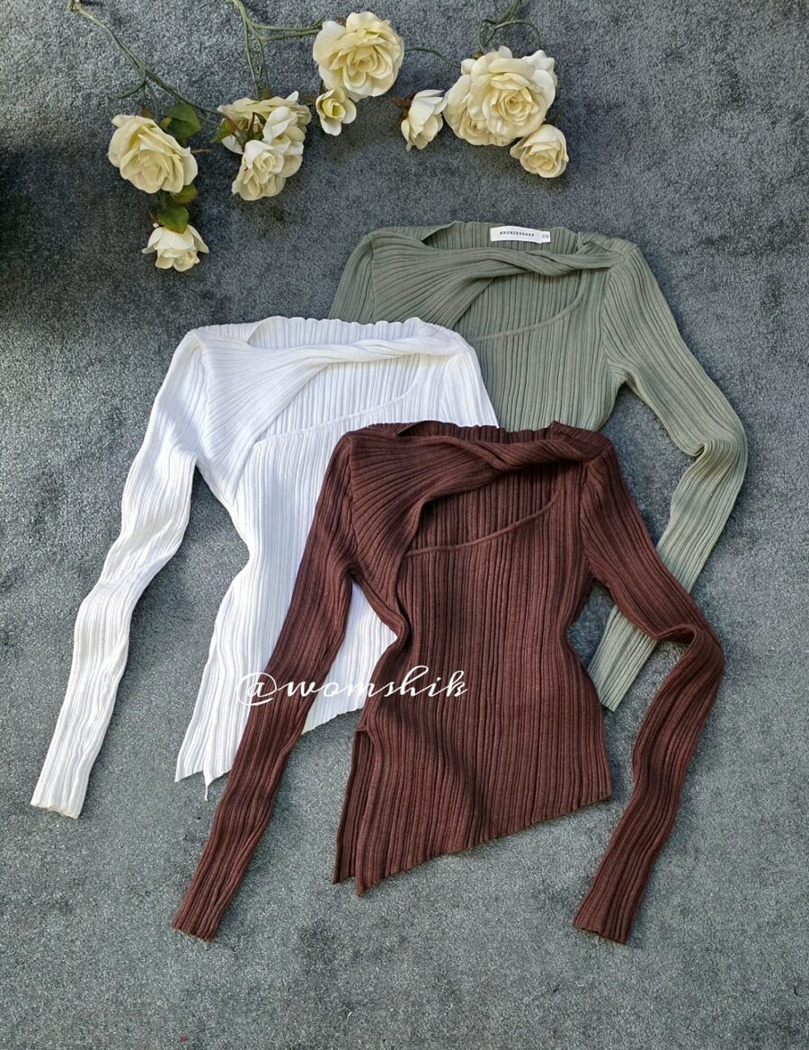 بلوز میله ای یقه پیچ کد 1138