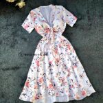 پیراهن گل دار جلو گره کد 1151