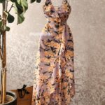 پیراهن حریر یاسی کد 1162