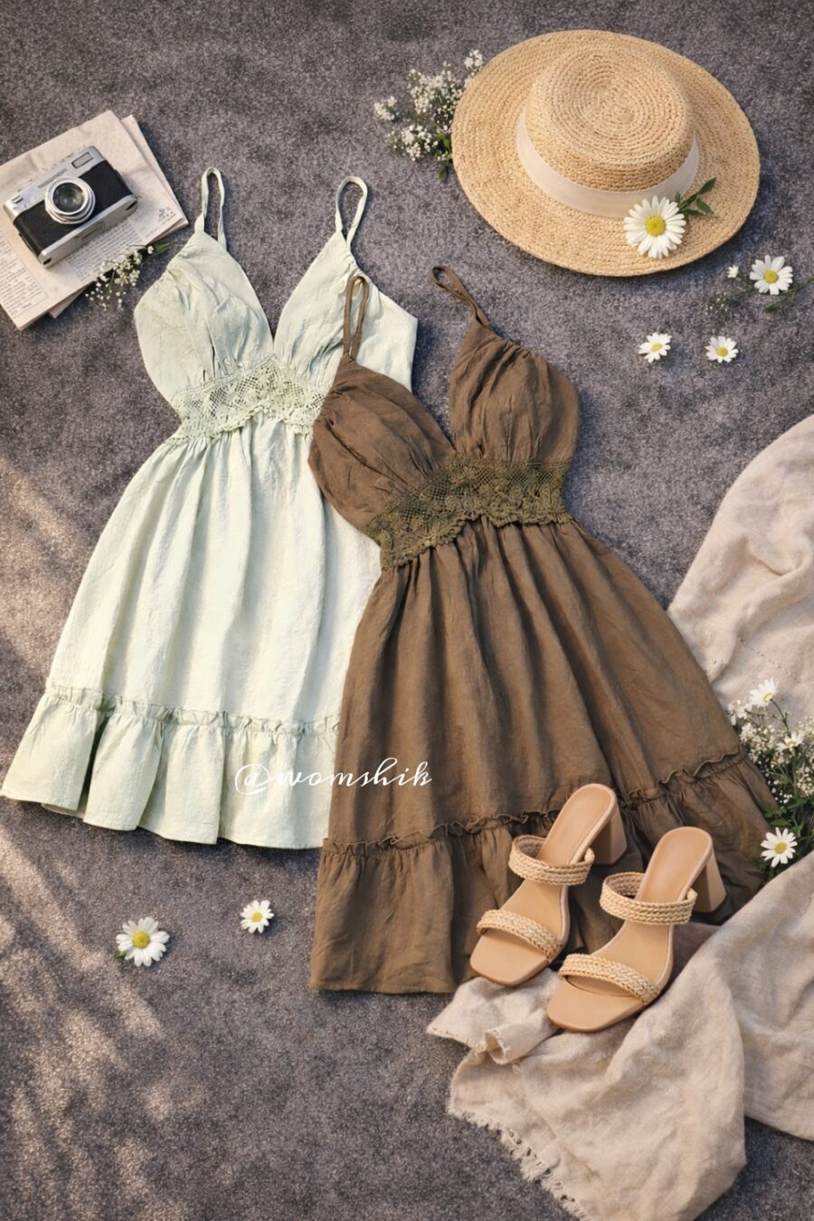 پیراهن حاشیه گیپور SHEIN کد 1165