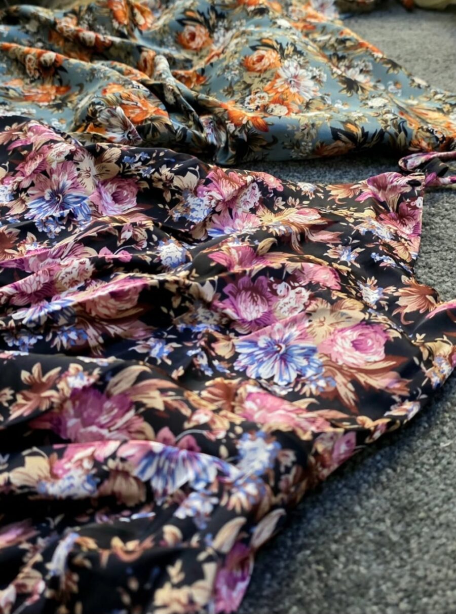 پیراهن ساتن گل ریز کد 1164