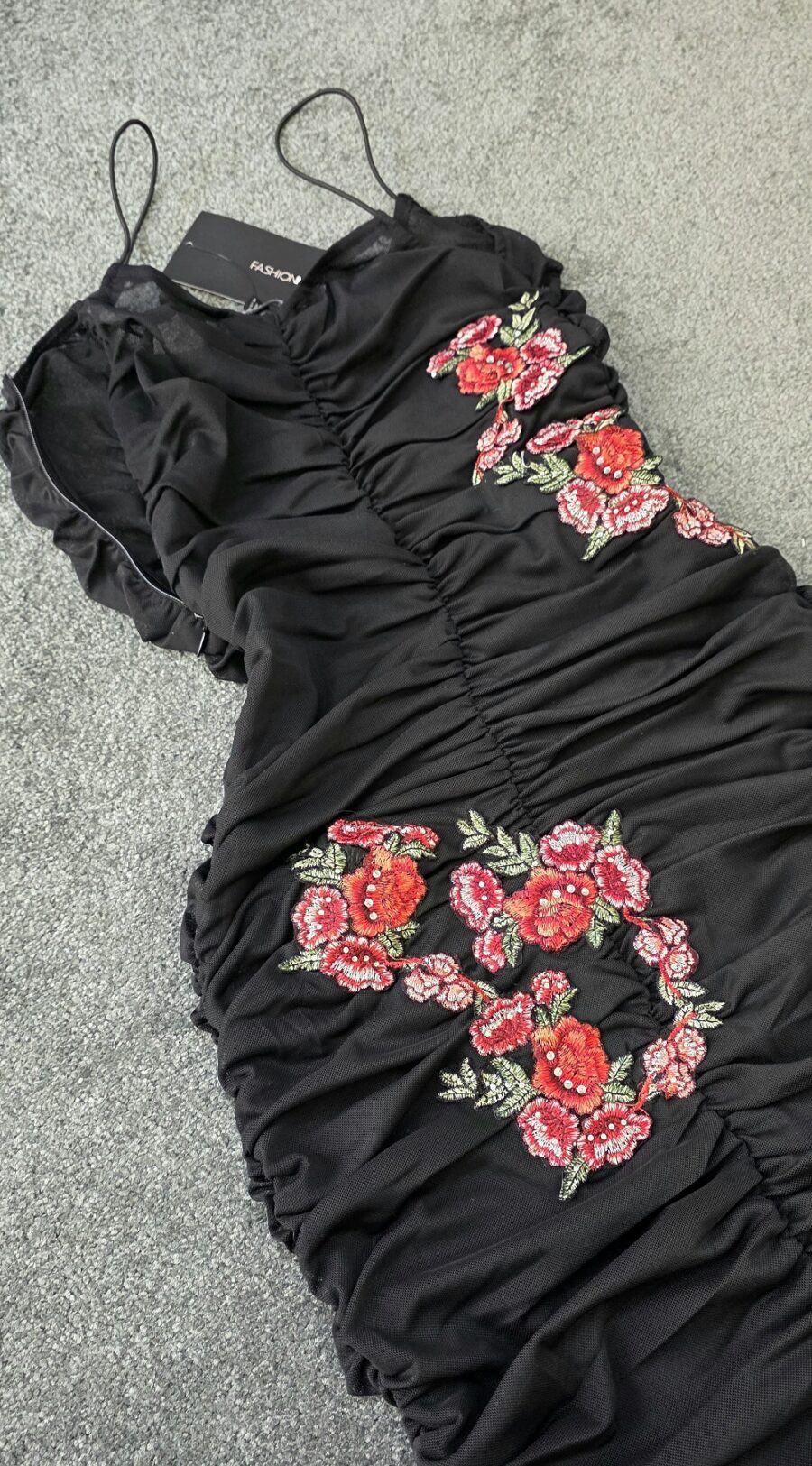 پیراهن تور گل دوزی شده کد 1269